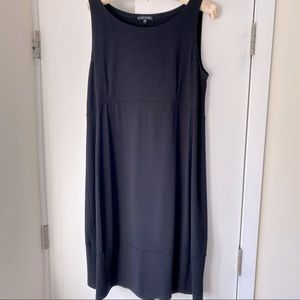 Eileen Fisher simple black keyhole dress